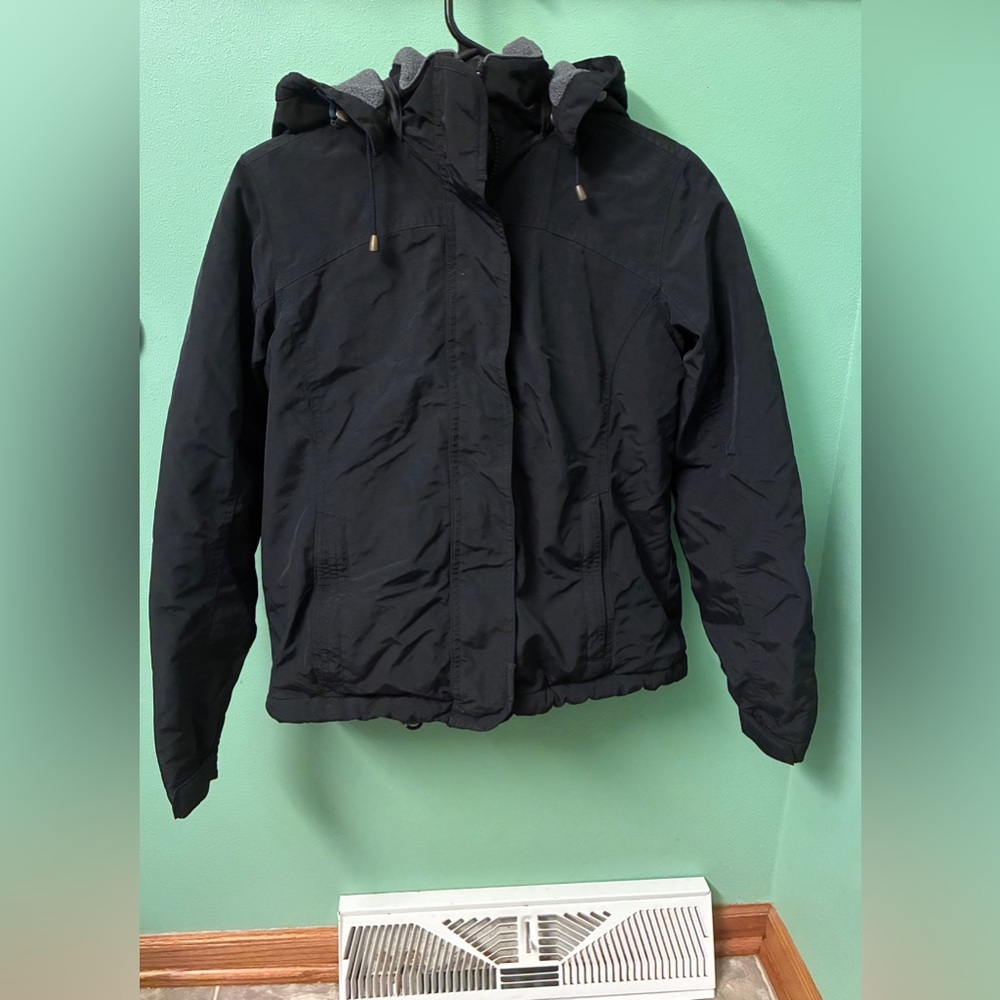 Women’s Lands End Black Hooded Winter Jacket